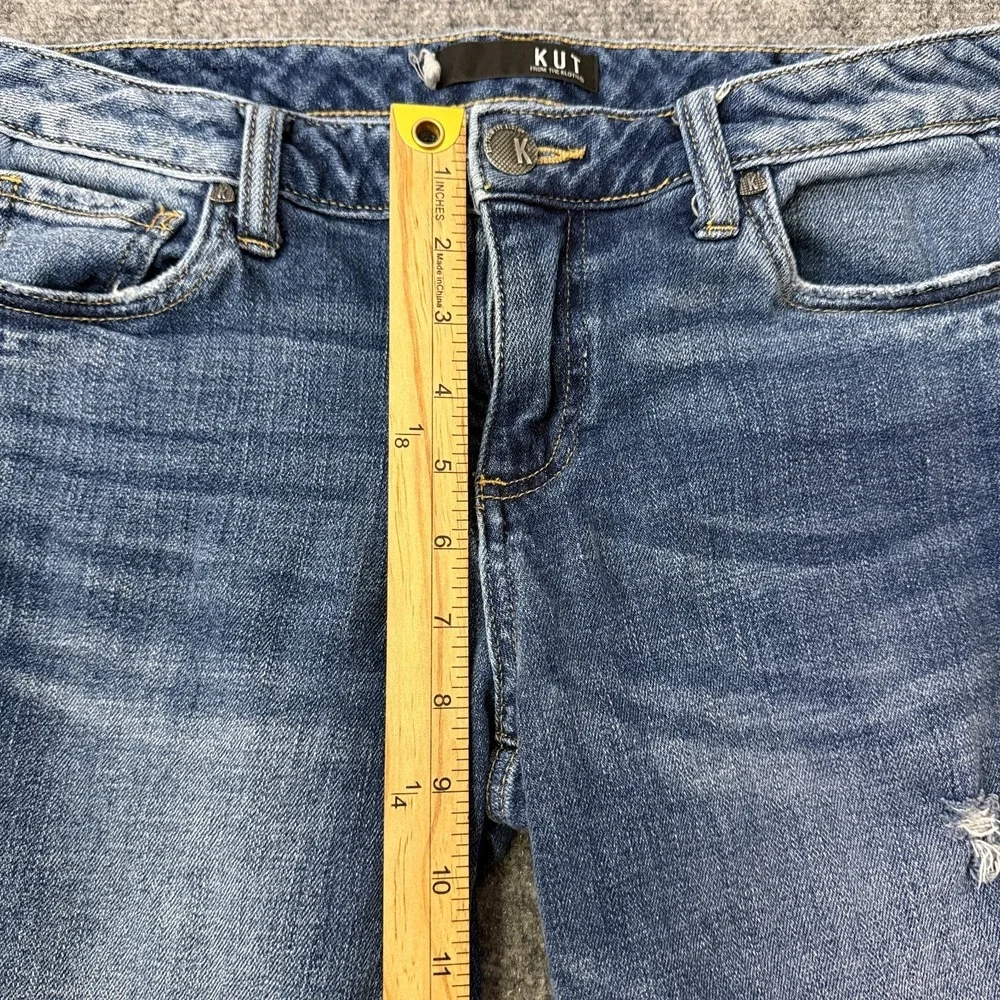 KUT From The Kloth Reese Ankle Straight Jean Womens 10 (30 Waist)‎ Distressed
